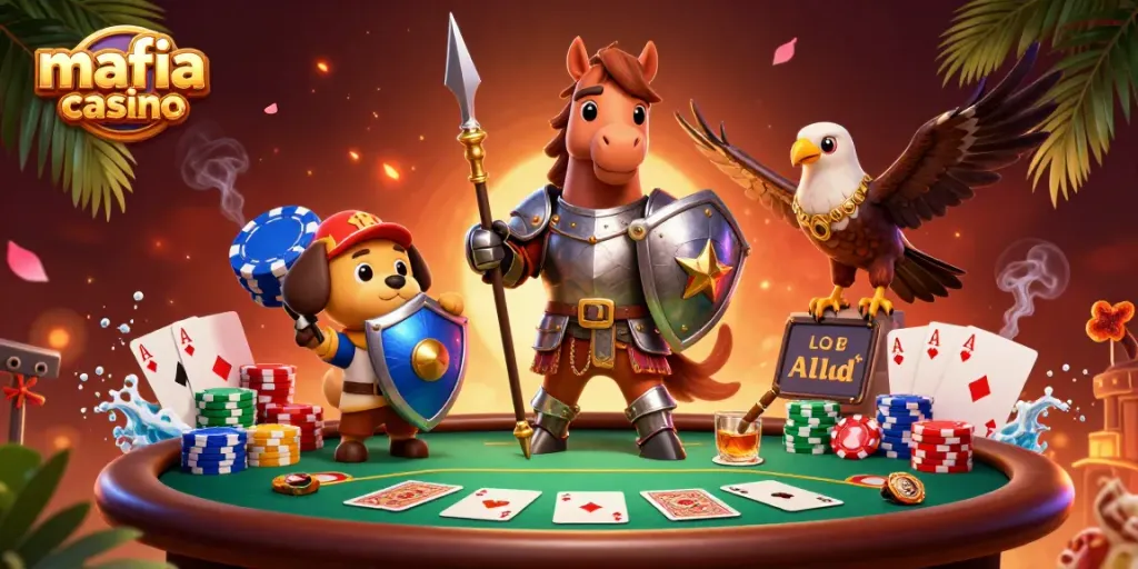 Experience thrilling gameplay at mafia casino with a sexy poker showdown.
